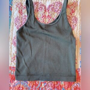 Crop top in deep forest green.